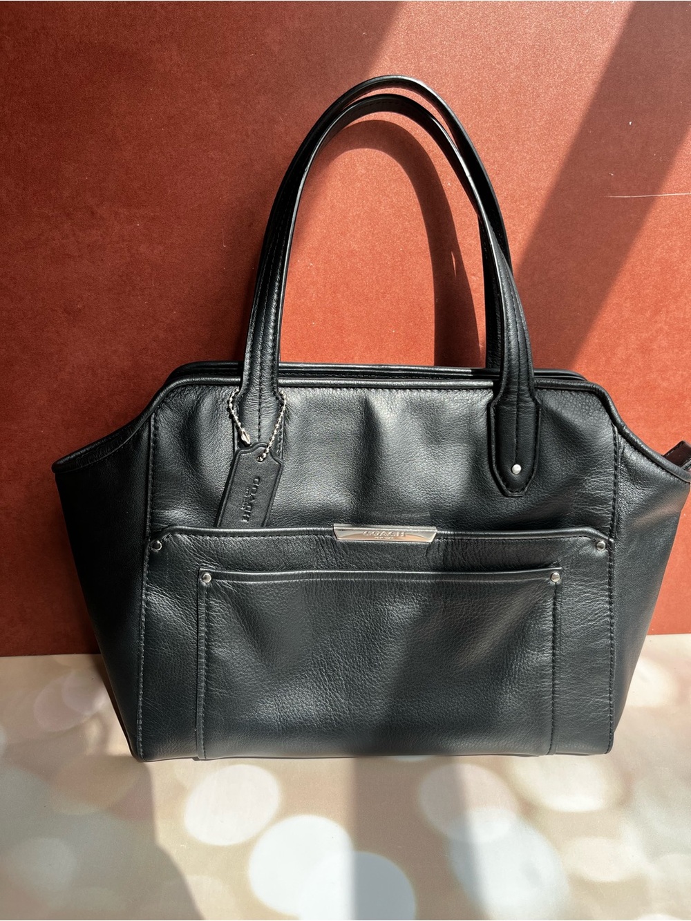 COACH F32944 TAYLOR BETTE BLACK LEATHER MINI TOTE CROSS-BODY BAG
